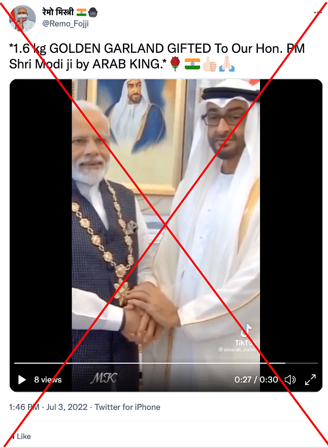 The video is from 2019 when PM Modi was conferred the 'Order of Zayed' medal, UAE's highest civil decoration.