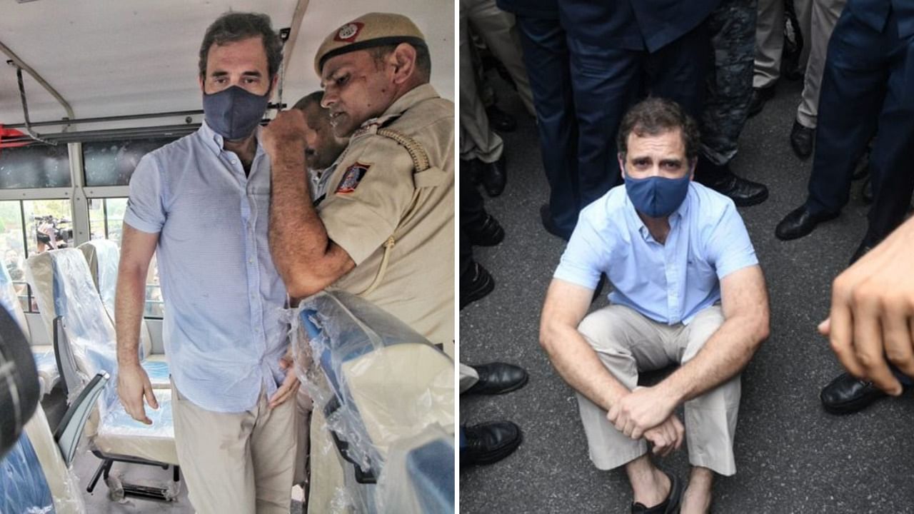 <div class="paragraphs"><p>Rahul Gandhi detained after staging a protest at Delhi's Vijay Chowk against the questioning of Sonia Gandhi by the ED.</p></div>