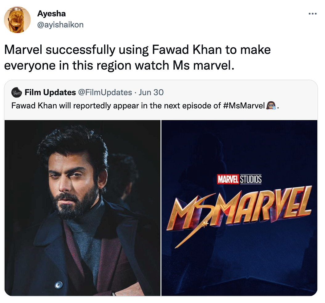 Fawad Khan plays the role of Hasan in Ms Marvel.