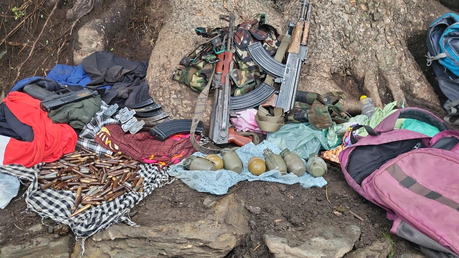 <div class="paragraphs"><p>Two AK assault rifles, seven grenades and a pistol were recovered from the two terrorists who were apprehended.</p></div>