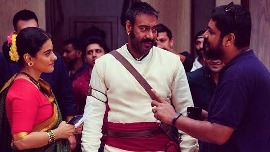 <div class="paragraphs"><p>A behind-the-scenes still of Kajol and Ajay Devgn from 'Tanhaji: The Unsung Warrior'</p></div>