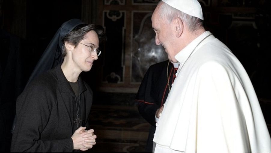 <div class="paragraphs"><p>Pope Francis with Sister Raffaella Petrini</p></div>