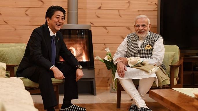 <div class="paragraphs"><p>PM Modi and Shinzo Abe at the latter's home.</p></div>