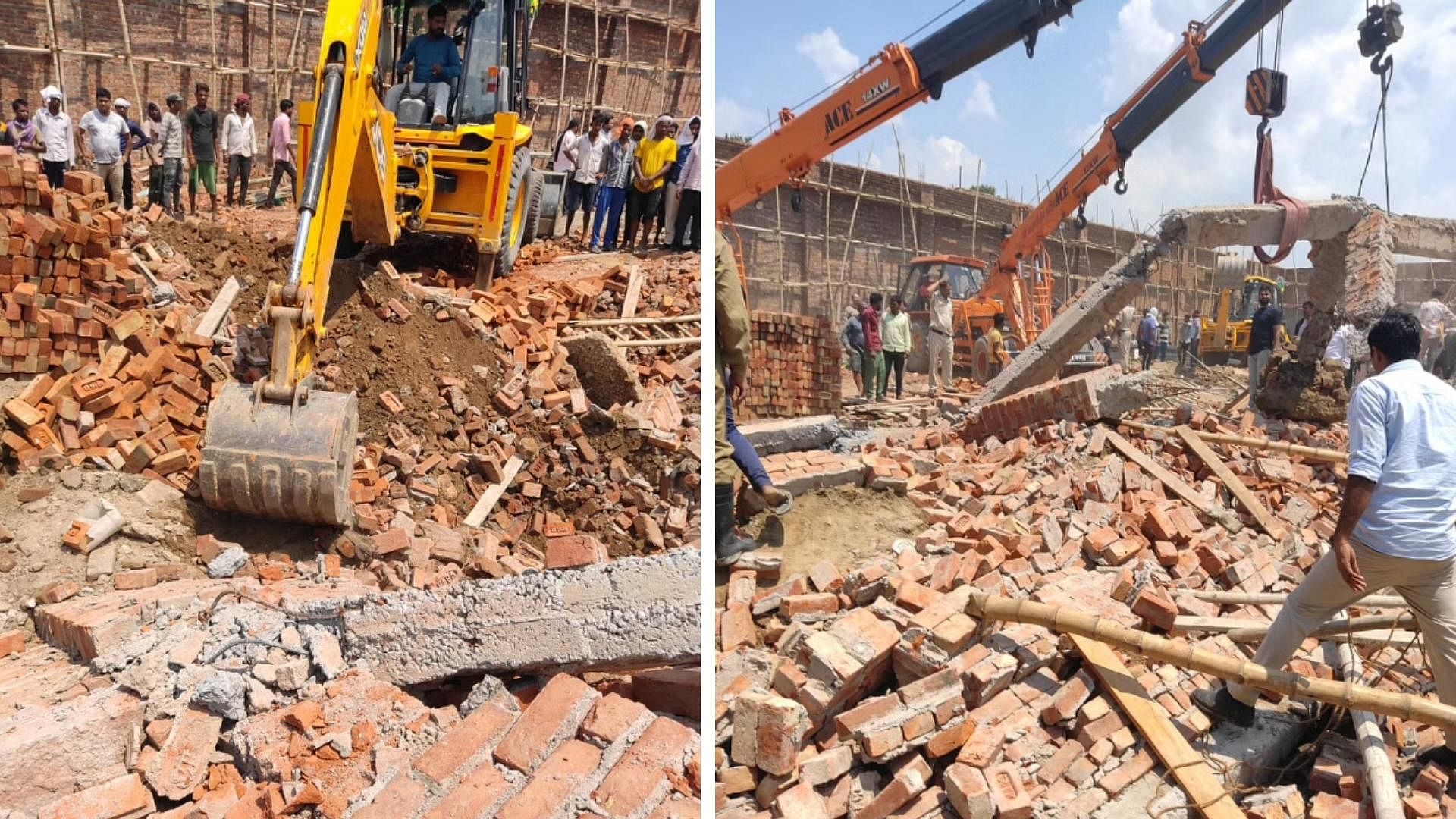 <div class="paragraphs"><p>The wall collapsed in Delhi's Alipur leaving five dead.</p></div>