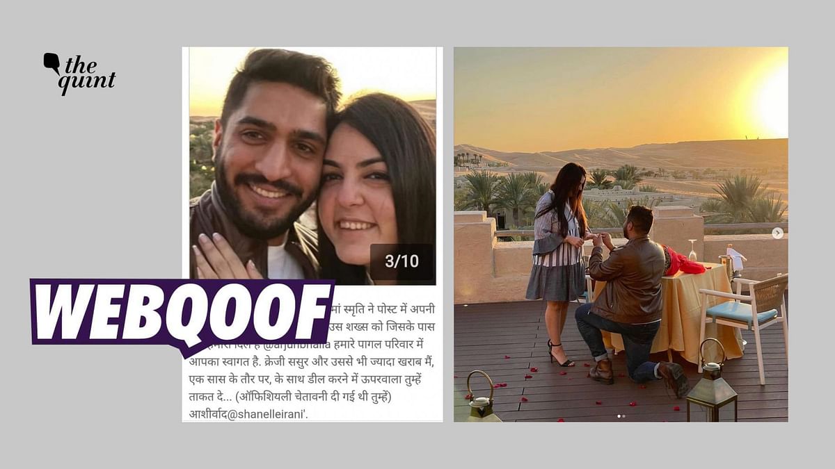 Fact-Check: No, This Is Not an Engagement Photo of Smriti Irani’s Daughter Zoish