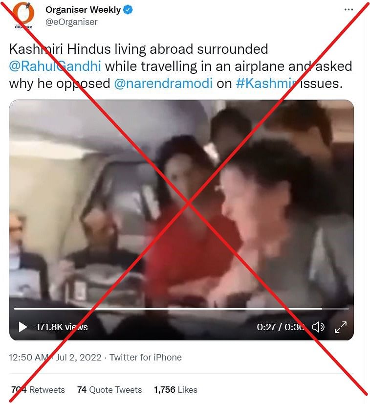 The clip dates back to 2019 when a woman spoke to Rahul Gandhi about the conditions of Kashmiris.