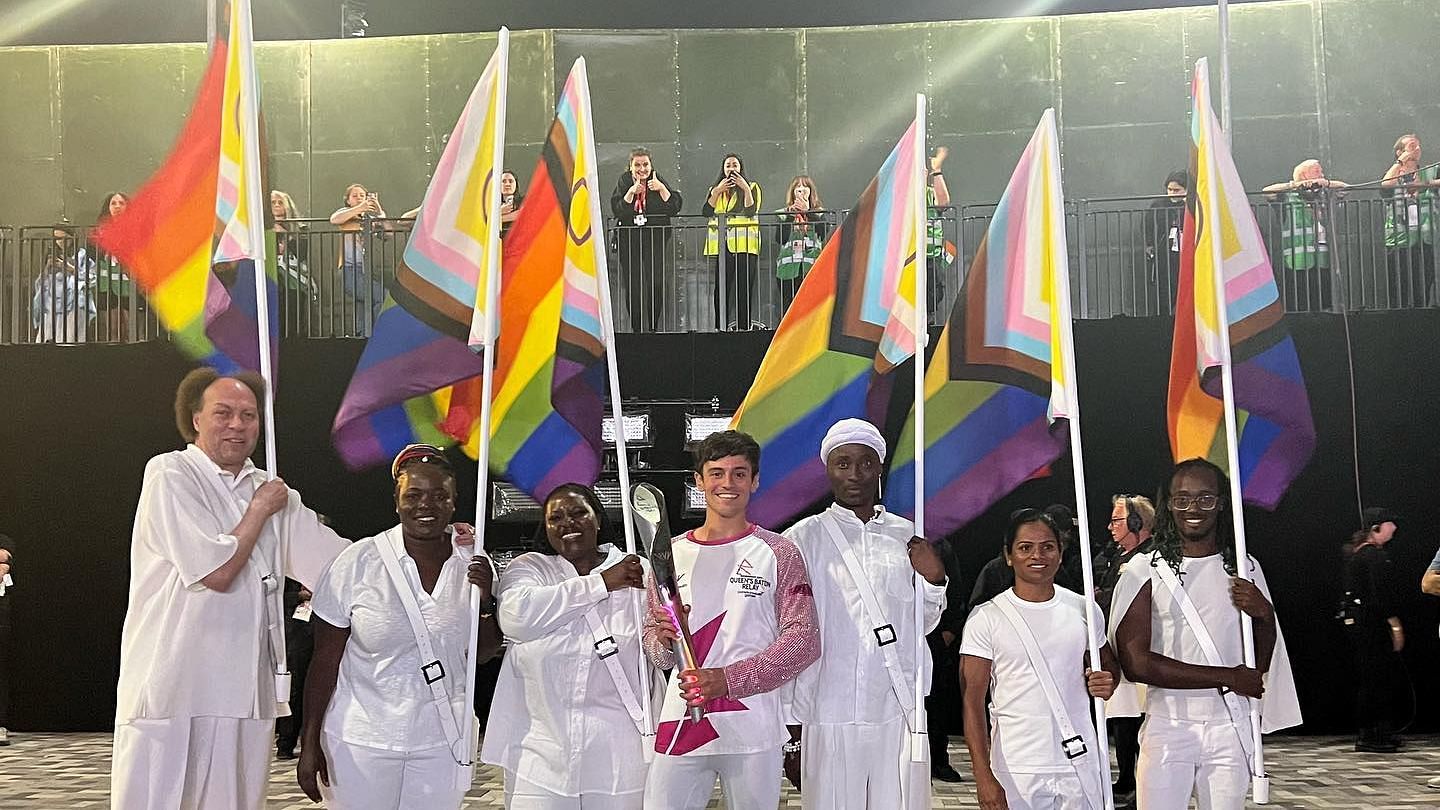 <div class="paragraphs"><p>Queer Indian sprinter Dutee Chand sent a powerful message against homophobia as she held an LGBTQIA+ flag at the opening ceremony of the 2022 Commonwealth Games in Birmingham.</p></div>