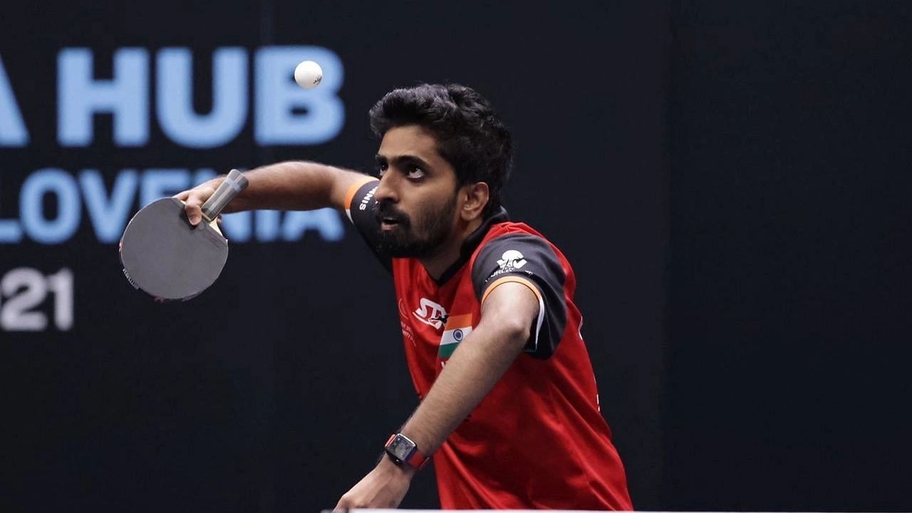 <div class="paragraphs"><p>A file photo of G Sathiyan who played a key role in India's win over Bangladesh in the table tennis men's team event at the 2022 Commonwealth Games on Sunday.&nbsp;&nbsp;</p></div>