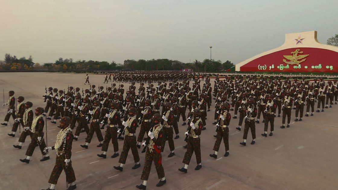 <div class="paragraphs"><p>A military parade in Myanmar. Image used for representation only.</p></div>