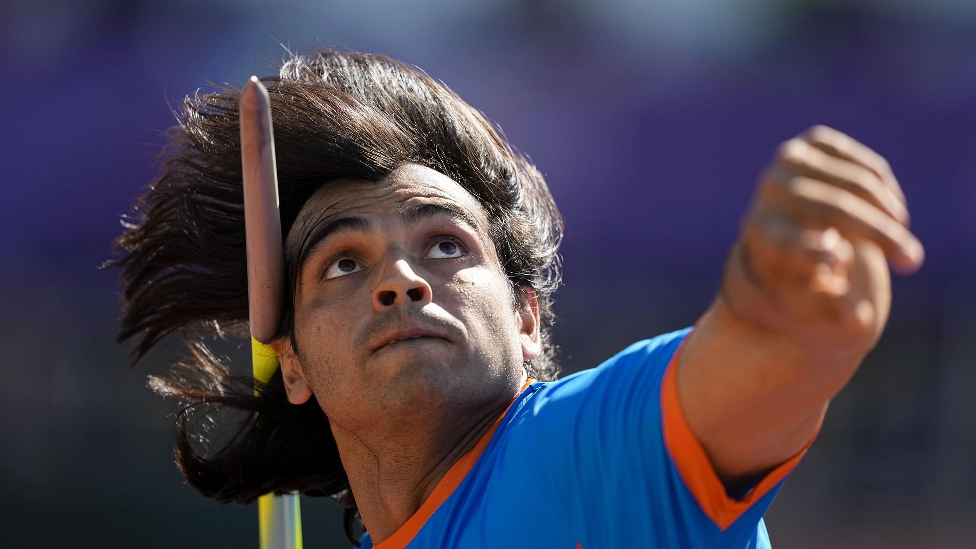 <div class="paragraphs"><p>Neeraj Chopra, of India, competes in the qualifications for the men's javelin throw at the World Athletics Championships on Friday. </p></div>