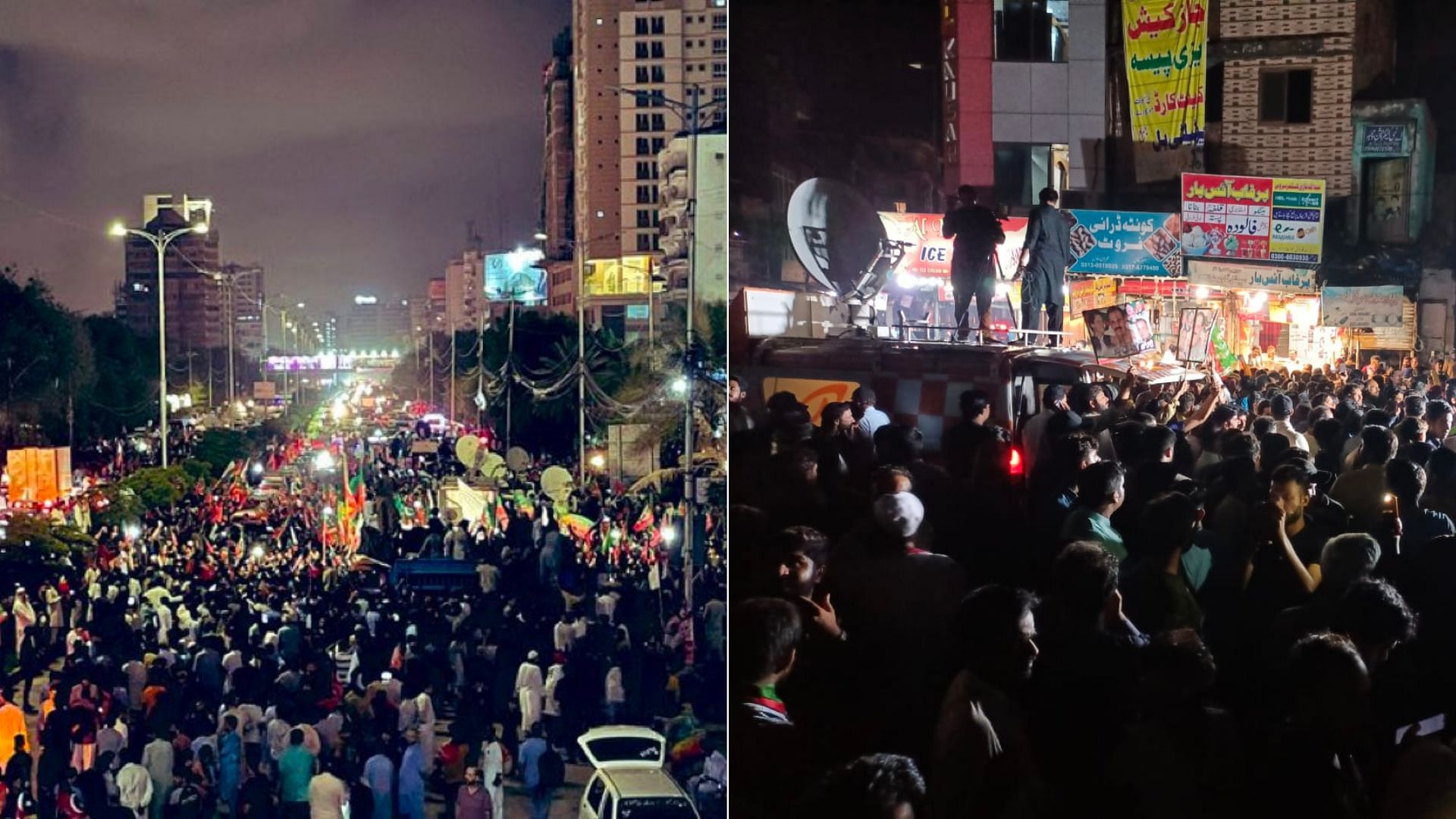 <div class="paragraphs"><p>Protest against Hamza Shehbaz's re-election in Karachi and Faislabad, Pakistan.</p></div>