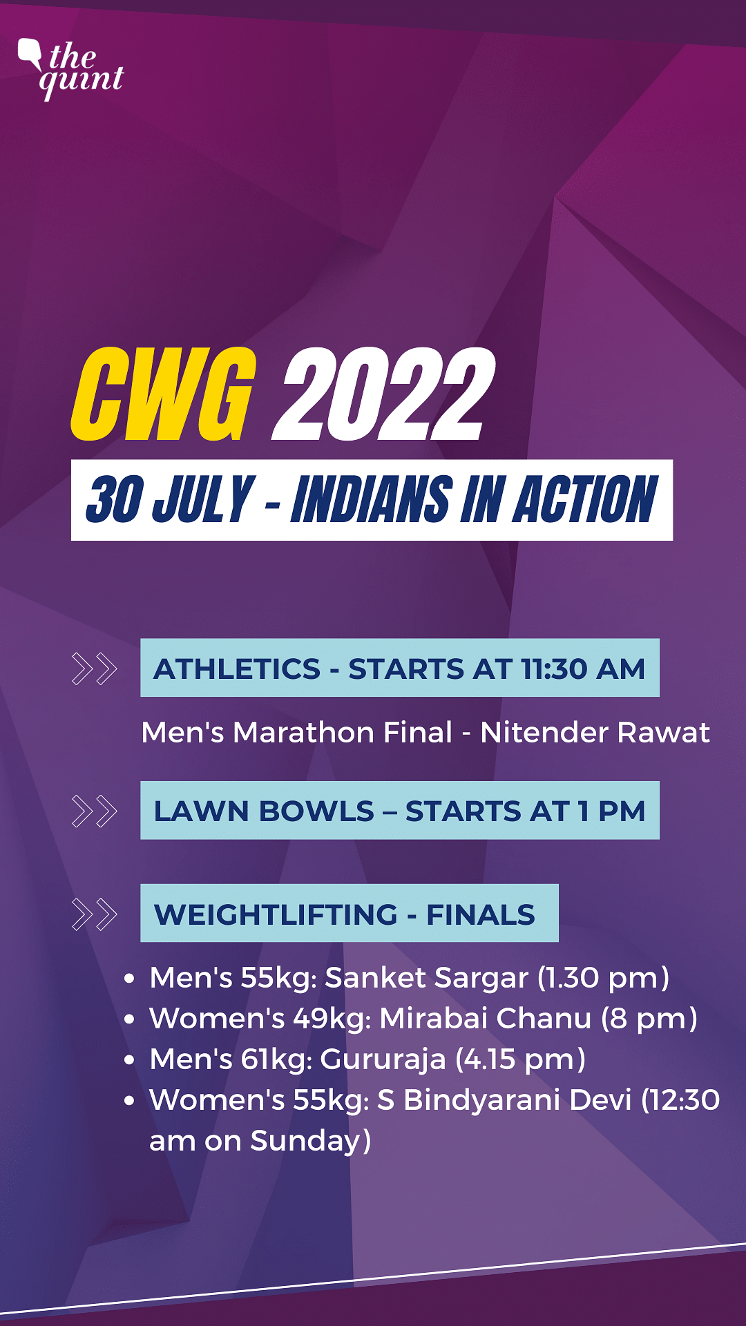 On Day 2, star athletes such as Mirabai Chanu and Lovlina Borgohain will be seen in action