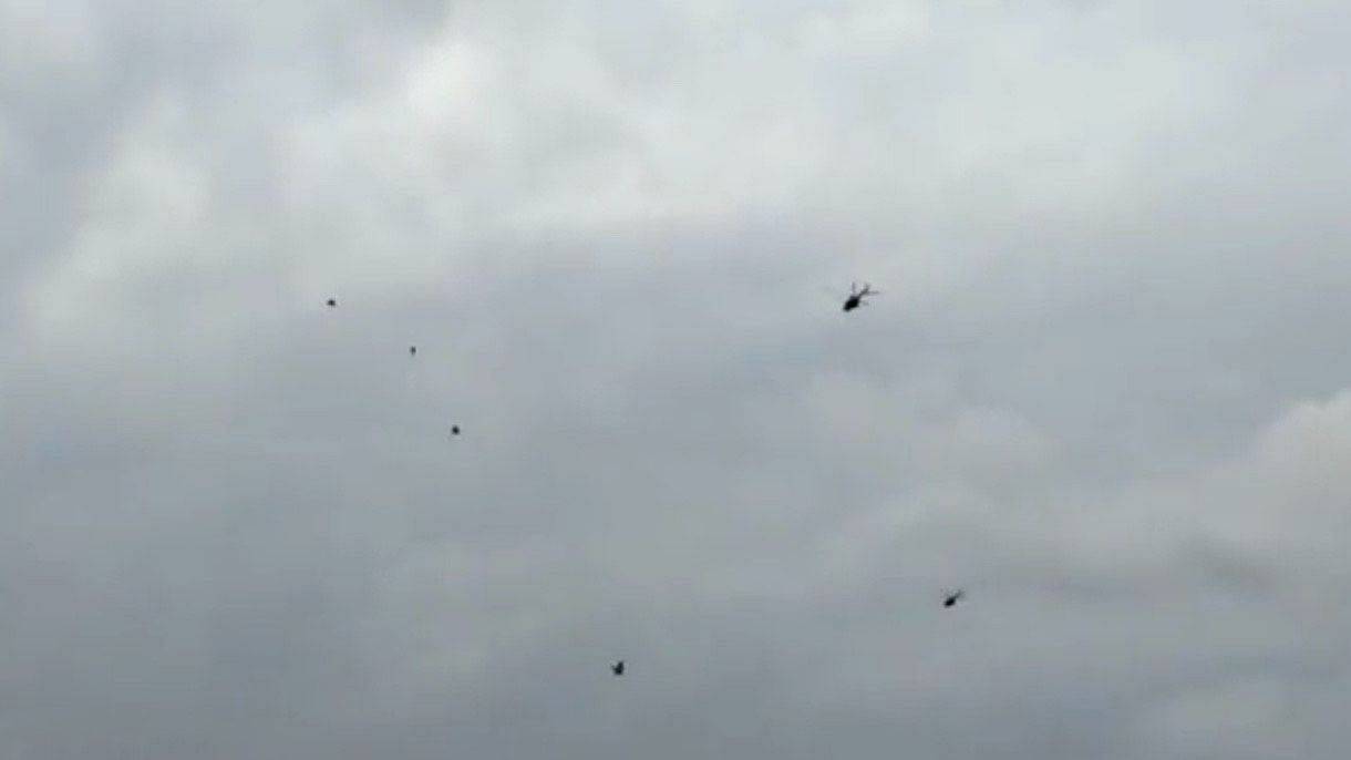 <div class="paragraphs"><p>A purported video of the incident shows black balloons being released in the flight path of Prime Minister Narendra Modi's helicopter.&nbsp;</p></div>