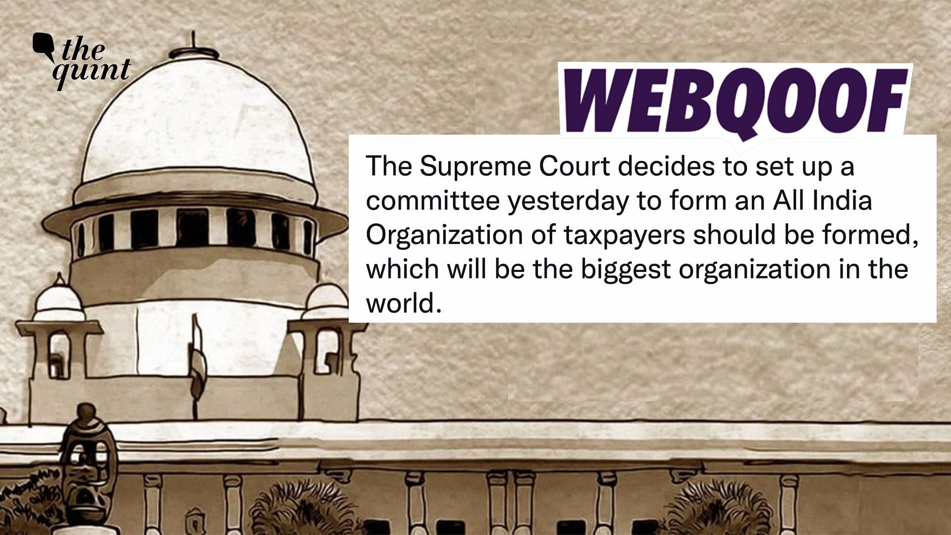 <div class="paragraphs"><p>The Supreme Court has not ordered the formation of an 'All India Organisation of Taxpayers' to oversee freebies.</p></div>