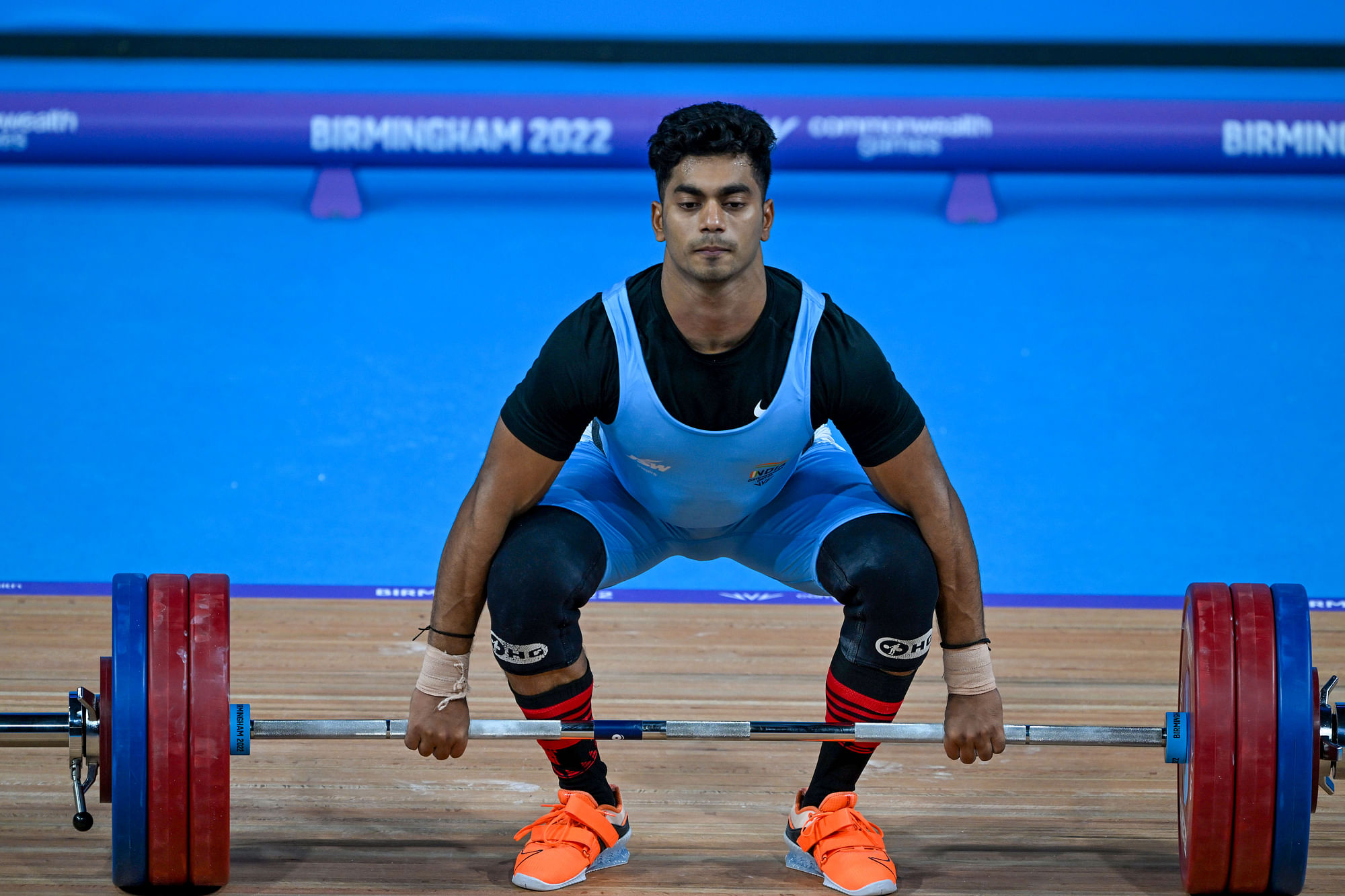 <div class="paragraphs"><p>India's Achinta Sheuli in action during the men's 73kg weightlifting category match of the Commonwealth Games 2022 (CWG) in Birmingham, UK, on Sunday,  31 July. Sheuli secured the third CWG 2022 gold medal for India. </p></div>