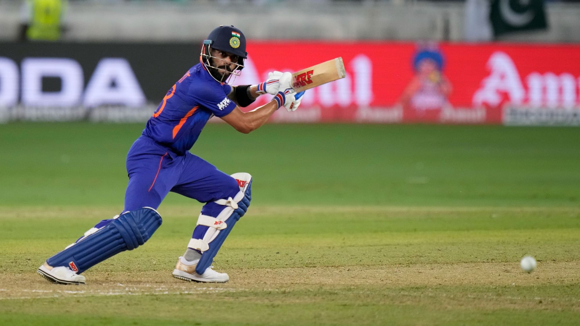 <div class="paragraphs"><p>Virat Kohli in action during the India-Pakistan Asia Cup 2022 Group match on Sunday.</p></div>