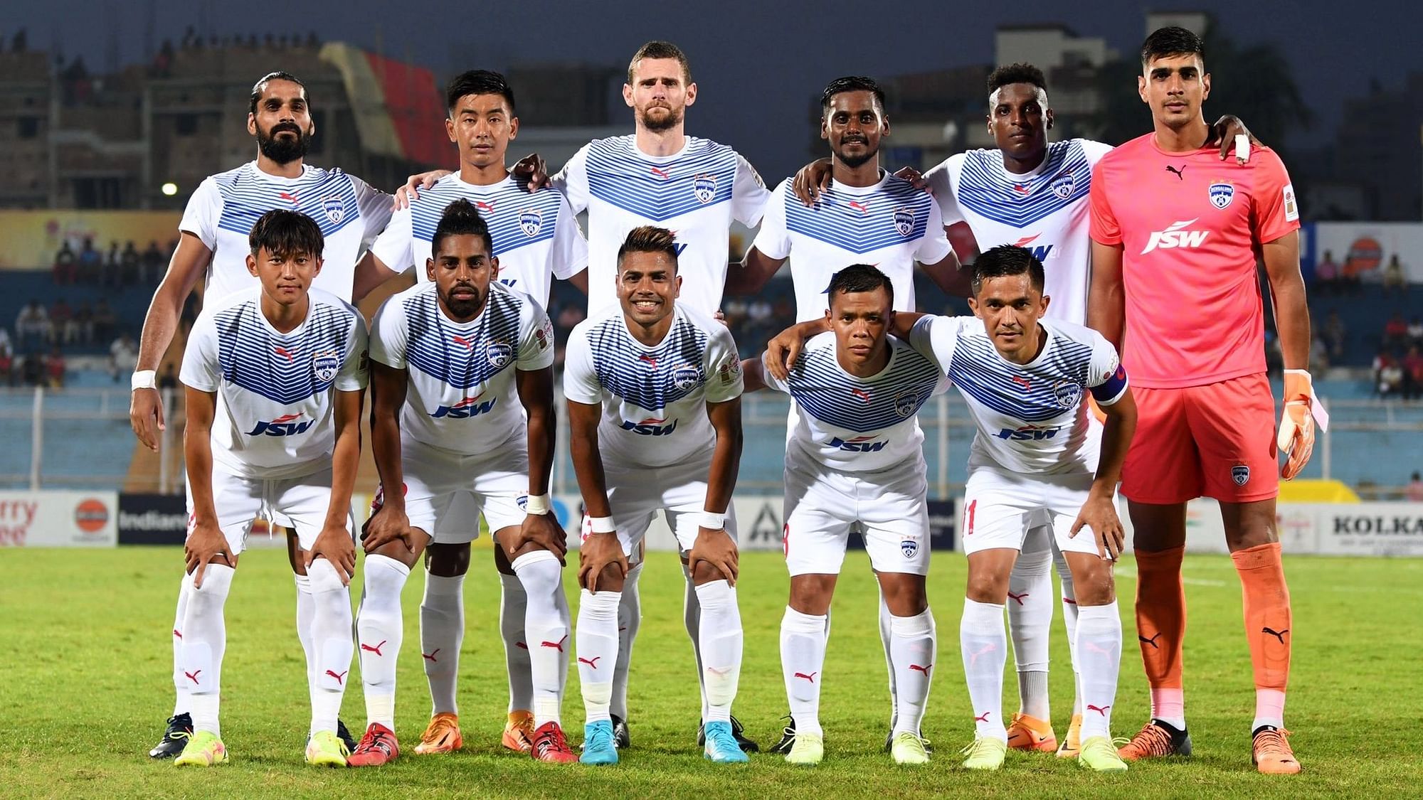 <div class="paragraphs"><p>The Bengaluru FC team members pose for a photo ahead of their Durand Cup clash against&nbsp;Indian Air Force on Tuesday.&nbsp;</p></div>