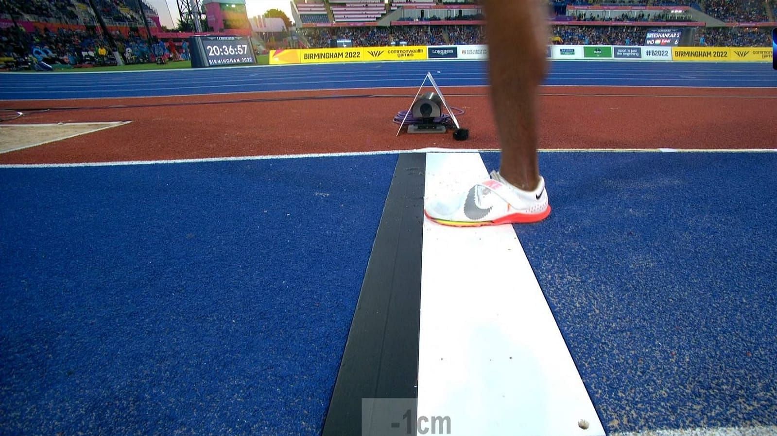 <div class="paragraphs"><p>The new laser-equipped take-off board flagged India's Murali Sreeshankar twice by extremely narrow margins for crossing the line and committing a foul during the men's long jump final at the 2022 Commonwealth Games.&nbsp;</p></div>