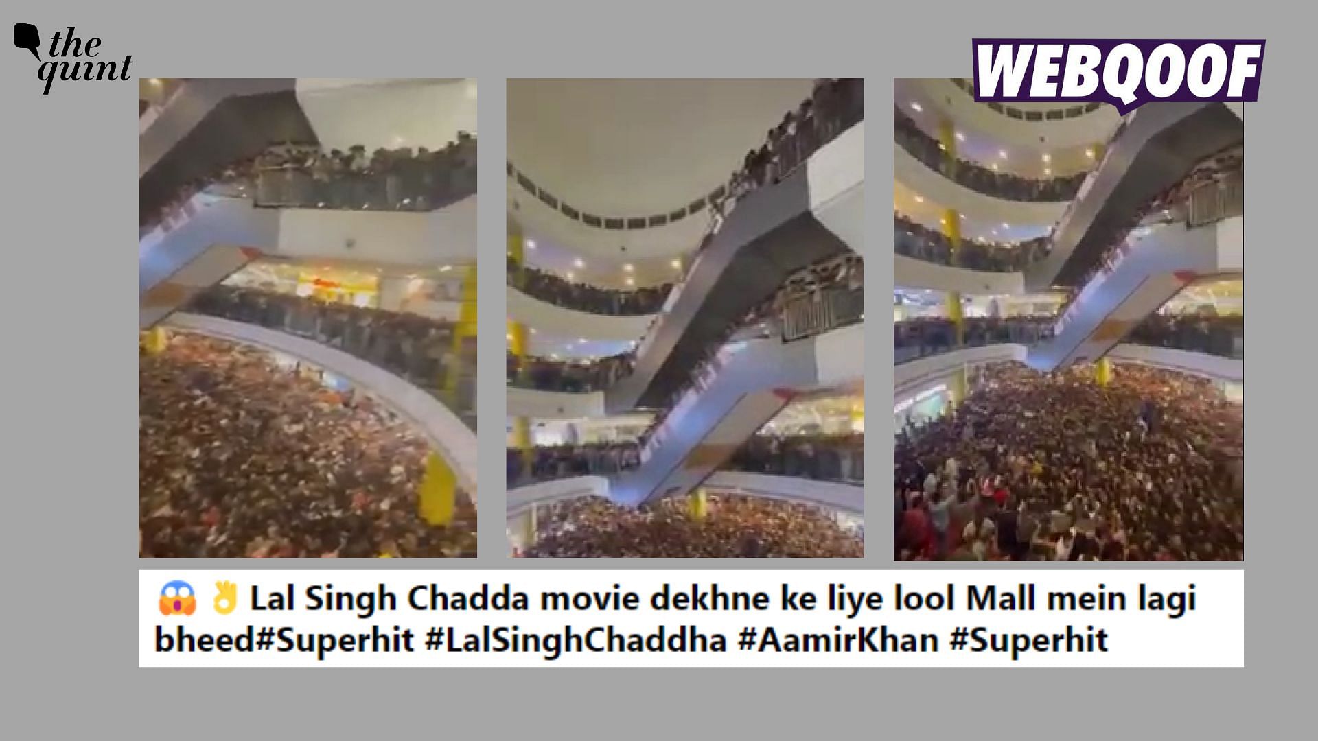 <div class="paragraphs"><p>The claim suggests that an overwhelming crowd gathered at  Lulu Mall in Lucknow to watch shows of <em>Laal Singh Chaddha.</em>&nbsp;</p></div>