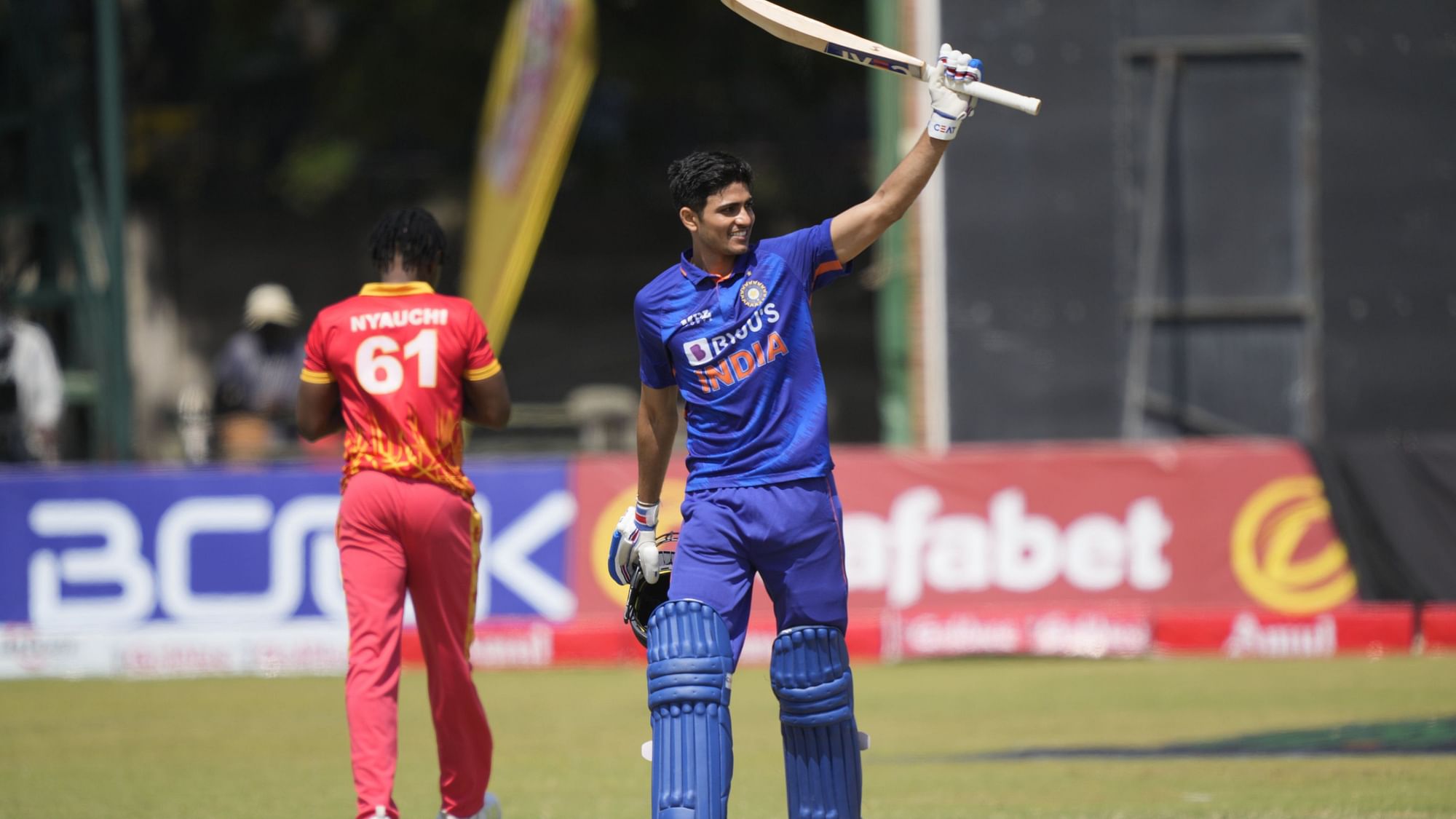 <div class="paragraphs"><p>Team India batter Shubman Gill celebrates after scoring his first ODI century in the recently concluded series against Zimbabwe.&nbsp;</p></div>