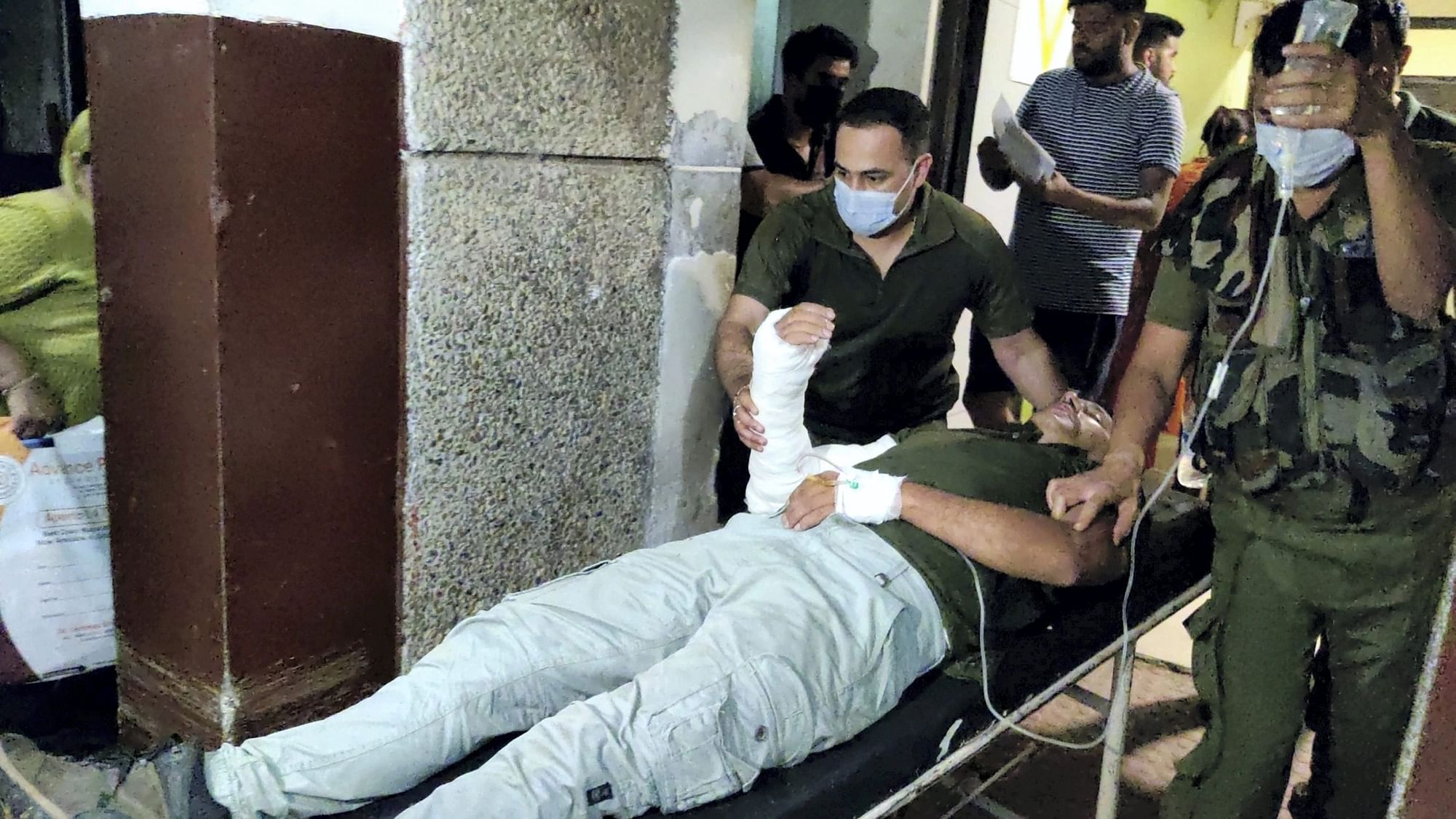 <div class="paragraphs"><p>Jammu: A policeman undergoing treatment for a bullet injury at GMC hospital, in Jammu district, Wednesday, 17 August. The cop was injured in an encounter with a Pakistani terrorist in Arnia sector.</p></div>