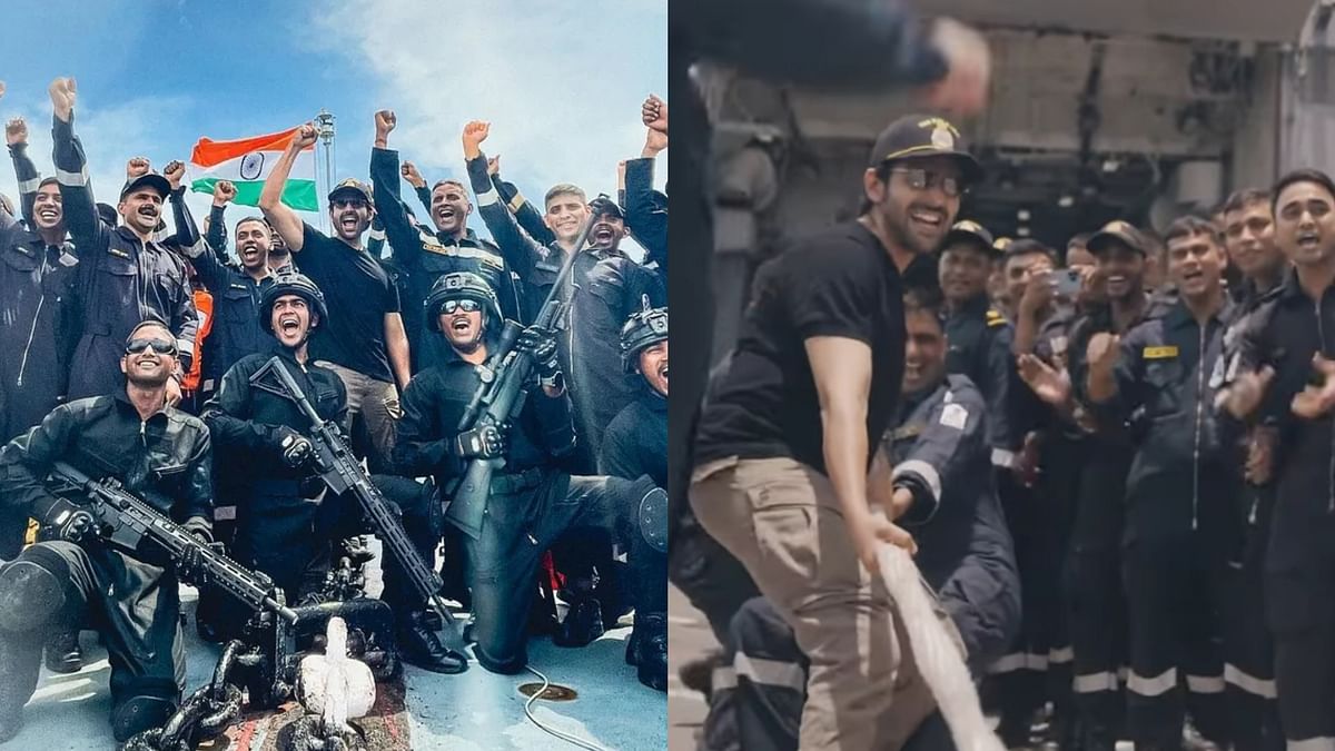 Kartik Aaryan Spends Time With Indian Navy Officers Ahead of Independence Day