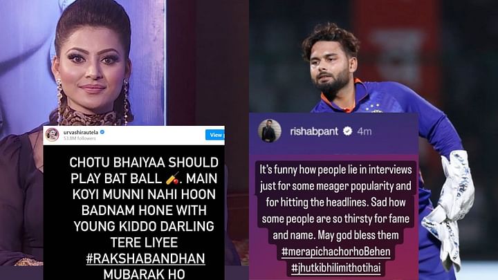 Bollywood Actress Urvashi Rautela Hits Back at Rishabh Pant for His 'Picha Choro Behen' Instagram Story