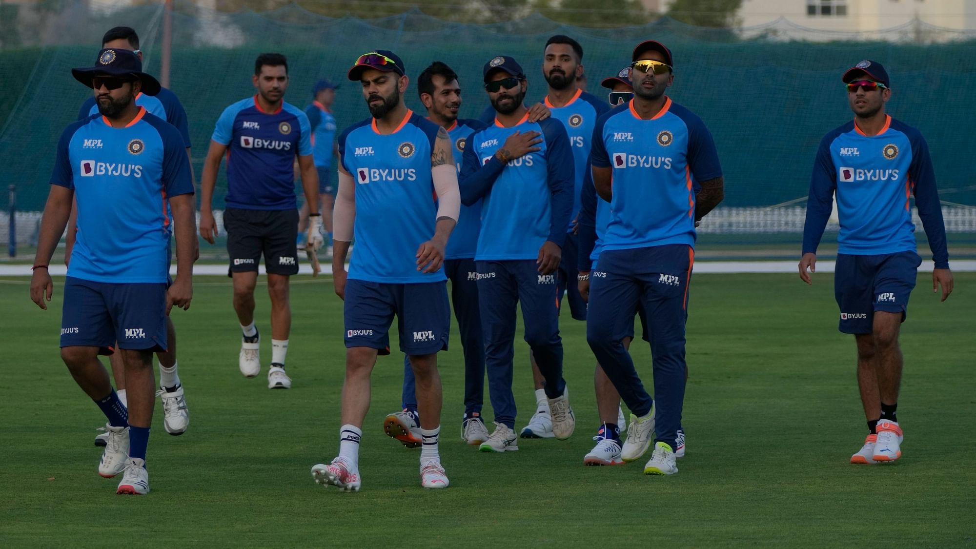<div class="paragraphs"><p>The Indian team members during an Asia Cup 2022 training session in Dubai.&nbsp;</p></div>