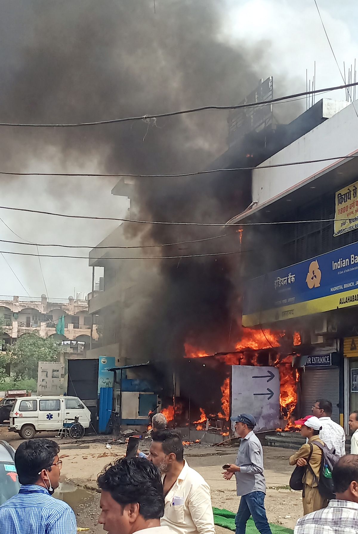<div class="paragraphs"><p>Smoke bellows after a major fire broke out at the Life Multi-speciality Hospital at Damoh Naka, in Jabalpur, Monday, 1 August 2022.</p></div>