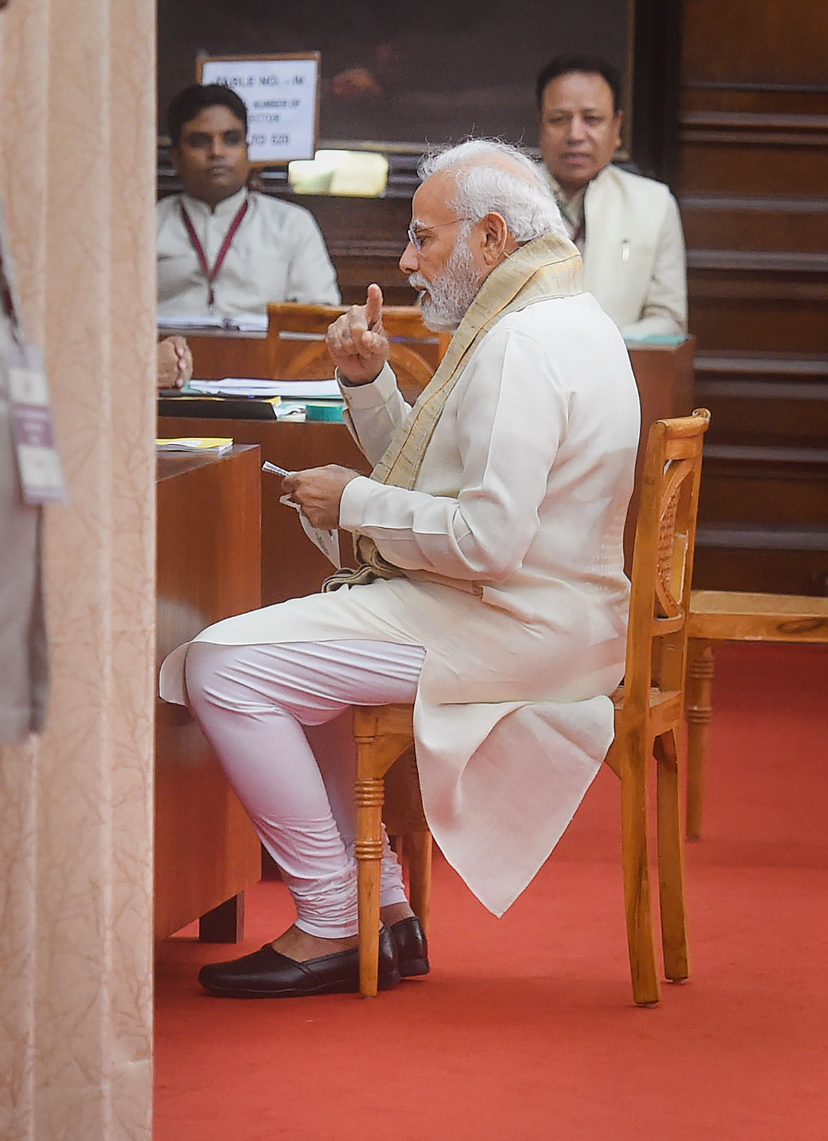 <div class="paragraphs"><p>Prime Minister Narendra Modi casts his vote for the election of the Vice President, at Parliament House in New Delhi, Saturday, 6 August, 2022</p></div>