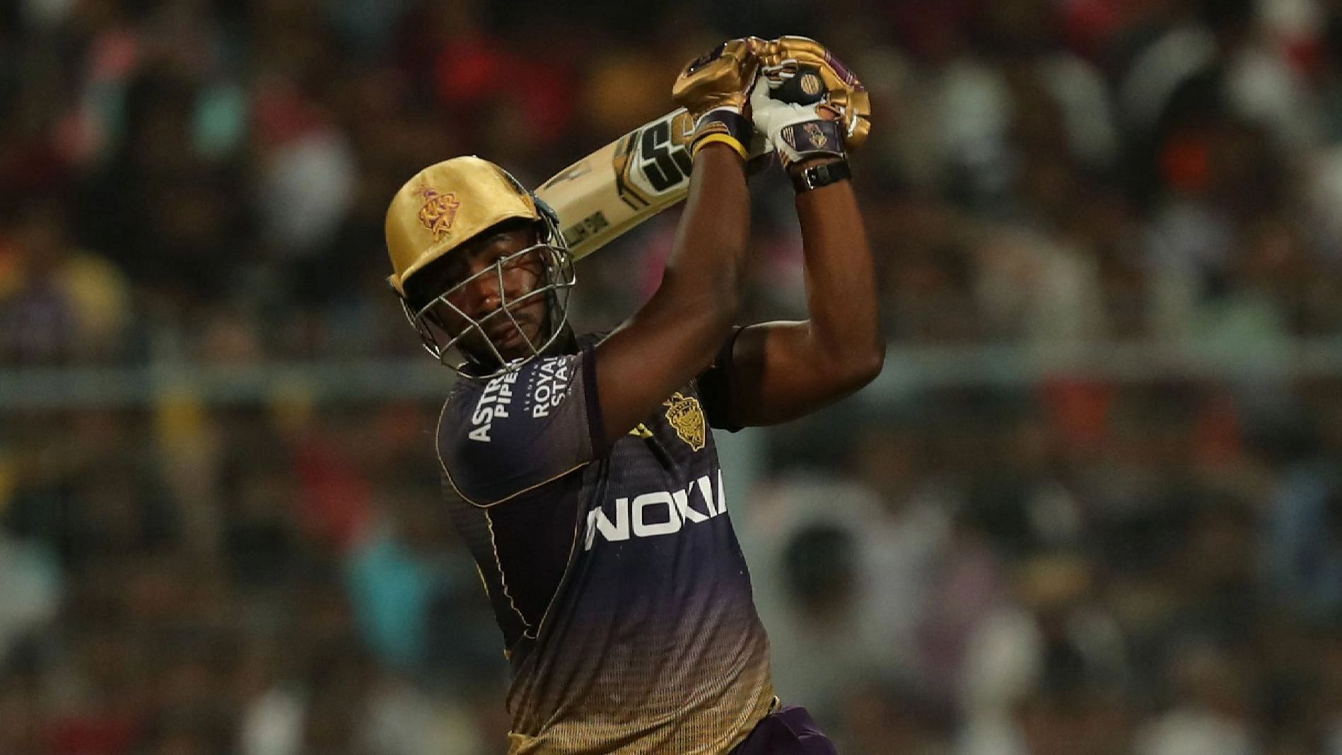 <div class="paragraphs"><p>West Indies all-rounder Andre Russell in action for Kolkata Knight Riders (KKR) during an IPL game.&nbsp;</p></div>