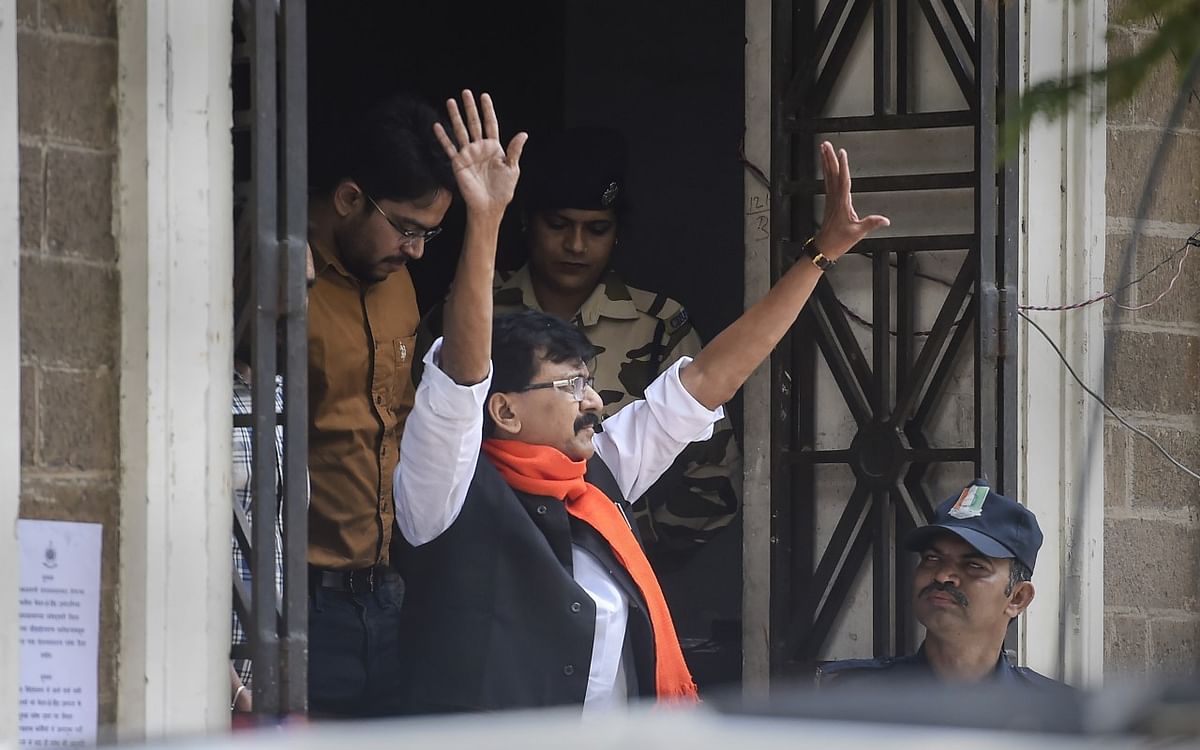 <div class="paragraphs"><p>Mumbai: Shiv Sena MP Sanjay Raut waving.</p></div>