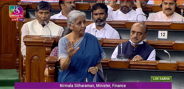 <div class="paragraphs"><p>Finance Minister Nirmala Sitharaman in Lok Sabha on Monday, 1 August.&nbsp;</p></div>