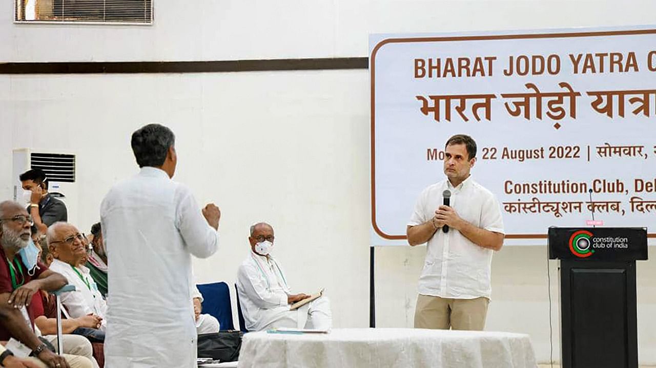 <div class="paragraphs"><p>Congress leader Rahul Gandhi addressed  Civil Society Organisations ahead of the 'Bharat Jodo Yatra'.&nbsp;</p></div>