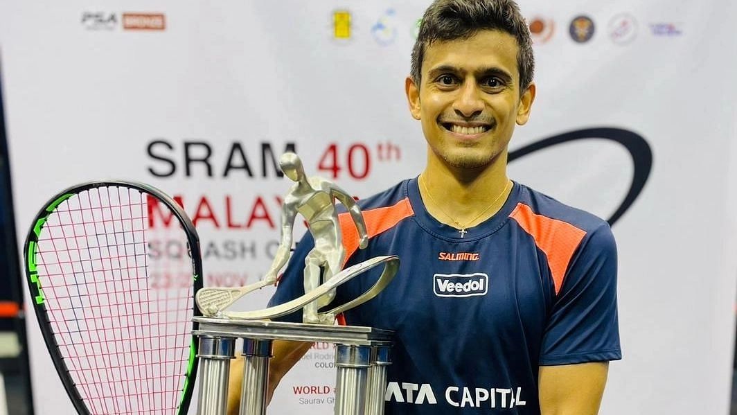 <div class="paragraphs"><p>A file photo of Saurav Ghosal who won a bronze medal in men's singles at the 2022 Commonwealth Games in Birmingham.&nbsp;</p></div>