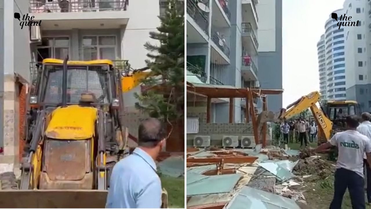 <div class="paragraphs"><p>The Noida administration demolished illegal constructions of Shrikant Tyagi on Monday, 8 August.&nbsp;</p></div>