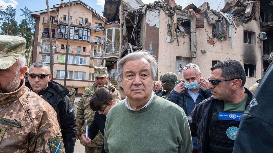 <div class="paragraphs"><p>United Nations’ secretary general, António Guterres, in Ukraine.</p></div>
