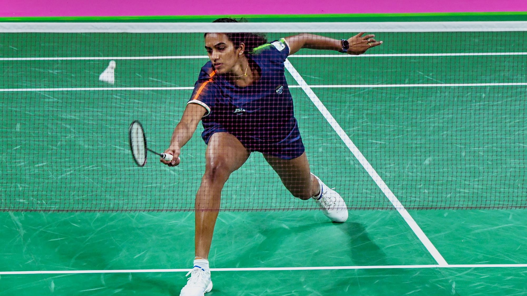 <div class="paragraphs"><p>CWG 2022: Indian shuttler PV Sindhu in action during women's singles badminton at Commonwealth Games 2022.</p></div>