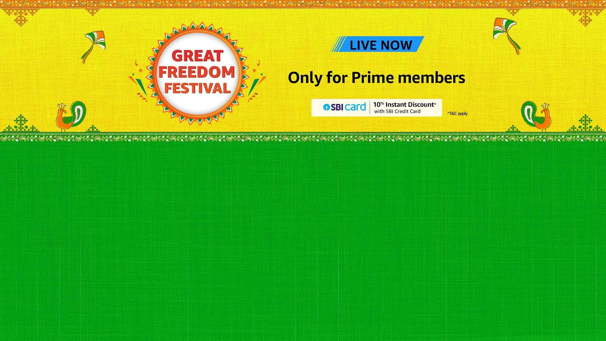 <div class="paragraphs"><p>Amazon Great Freedom Festival 2022 is live now for the Prime members.</p></div>