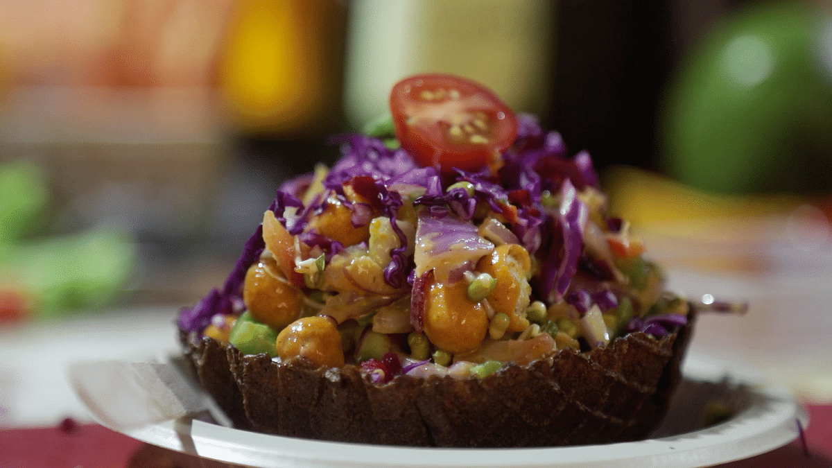 Your classic chaat with a waffle base.