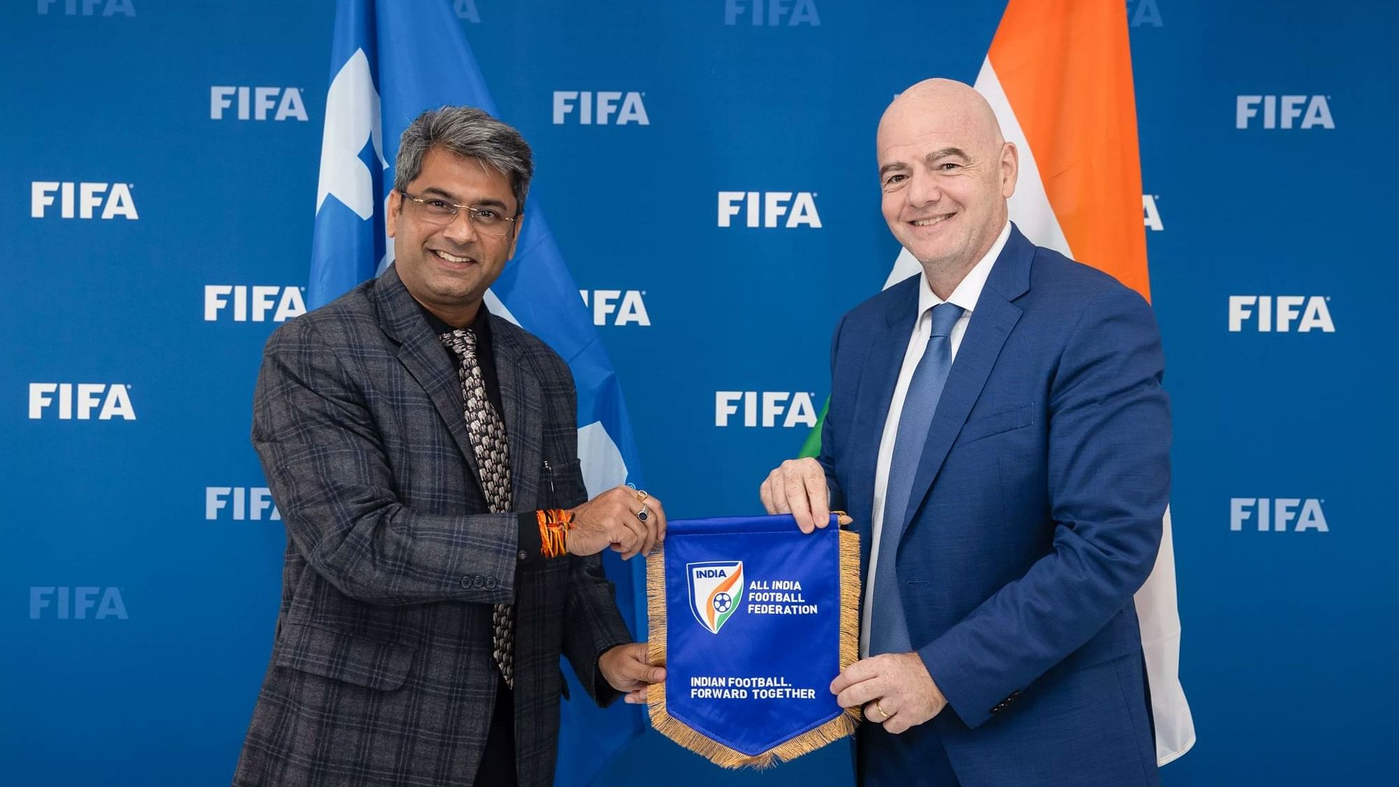 <div class="paragraphs"><p>AIFF President Kalyan Chaubey met FIFA President&nbsp;Gianni Infantino to discuss a wide range of issues regarding the development of football in India.&nbsp;&nbsp;</p></div>