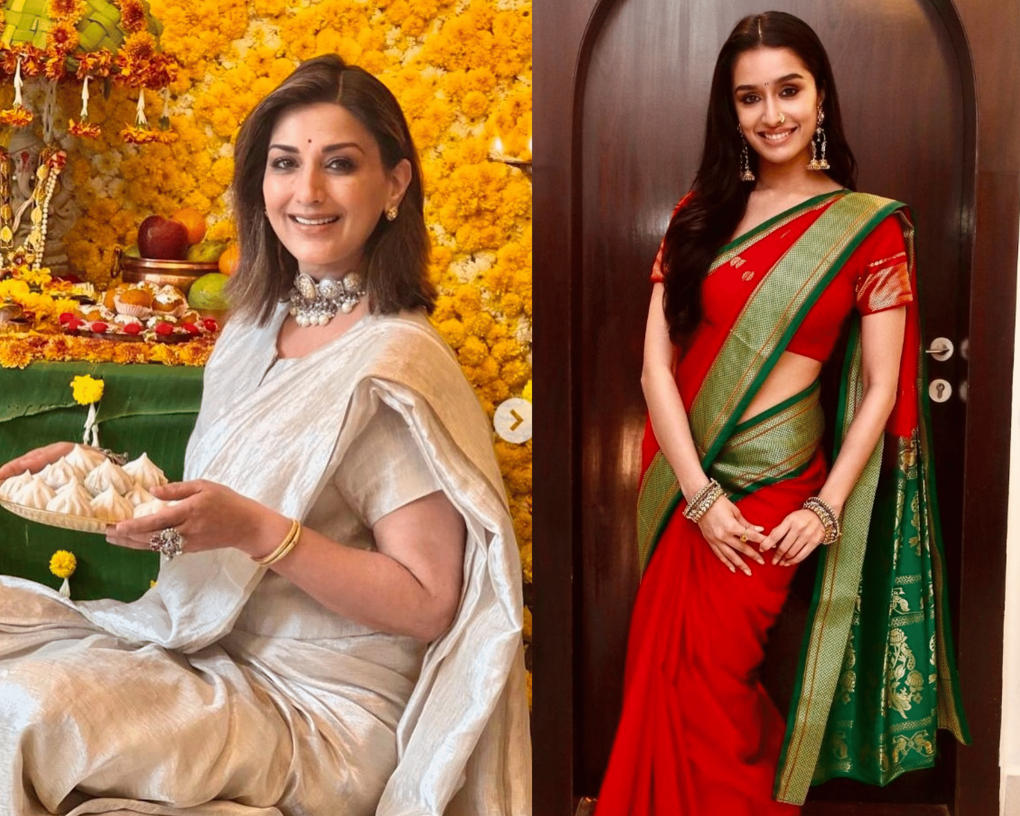 <div class="paragraphs"><p>Shraddha Kapoor and Sonali Bendre looked stunning in her traditional get up.&nbsp;</p></div>