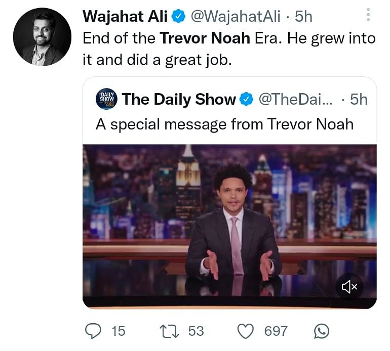 Trevor Noah announced the news in a special taping of his program in on Thursday evening.
