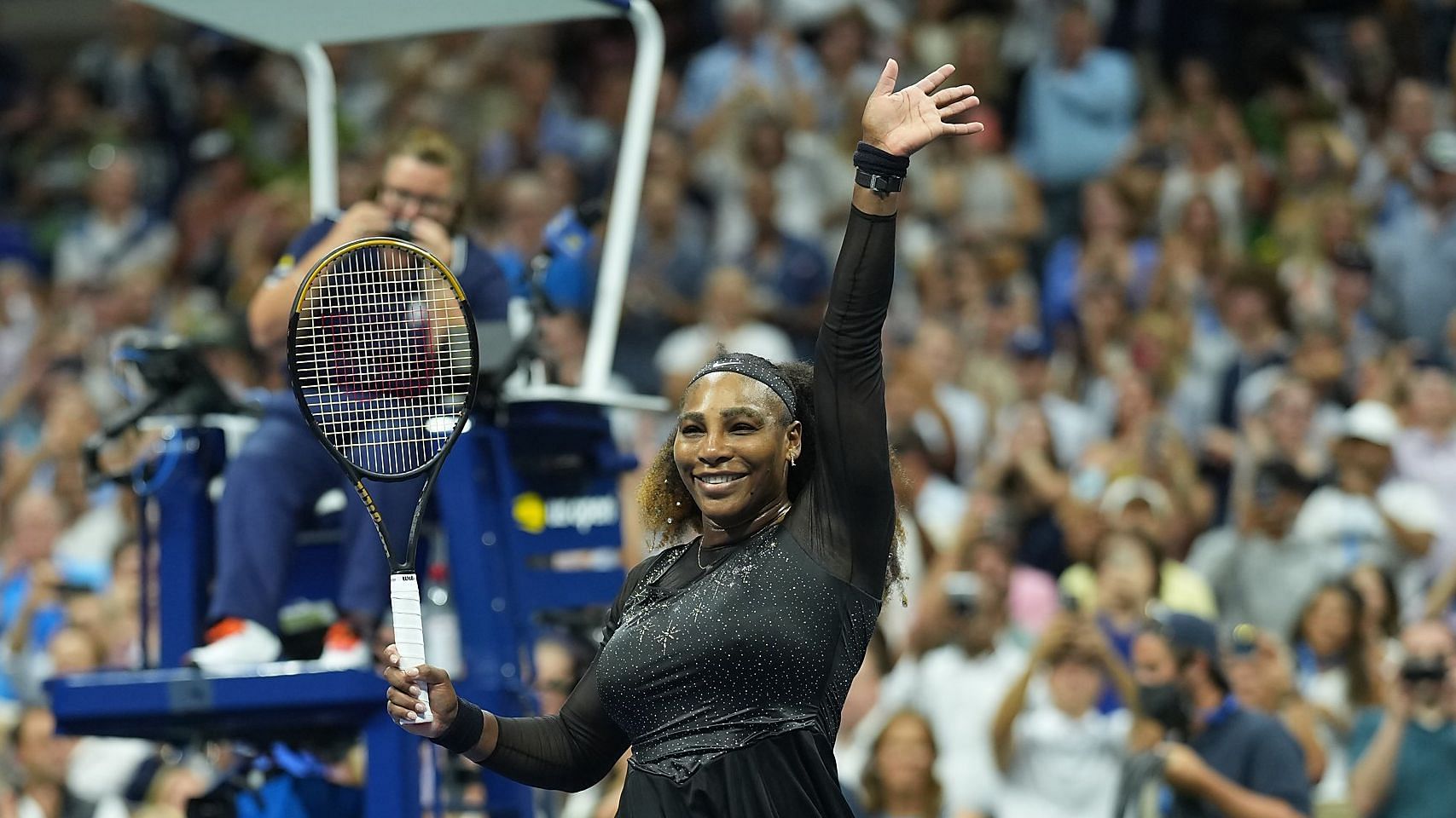 <div class="paragraphs"><p>Serena Williams celebrates after winning her second-round match of the US Open 2022.&nbsp;</p></div>