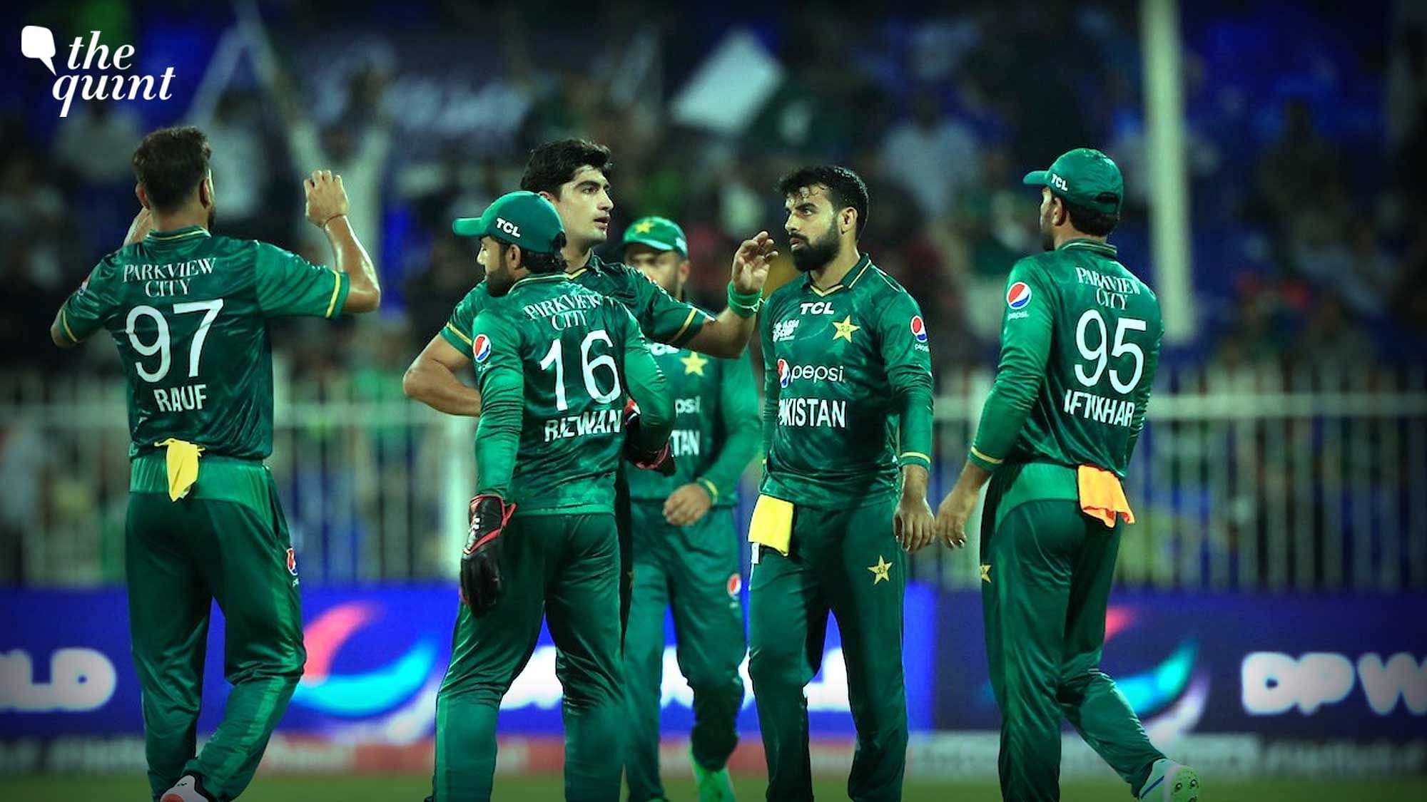 <div class="paragraphs"><p>Pakistan team members celebrate after taking a wicket during the Asia Cup 2022 tournament.&nbsp;</p></div>