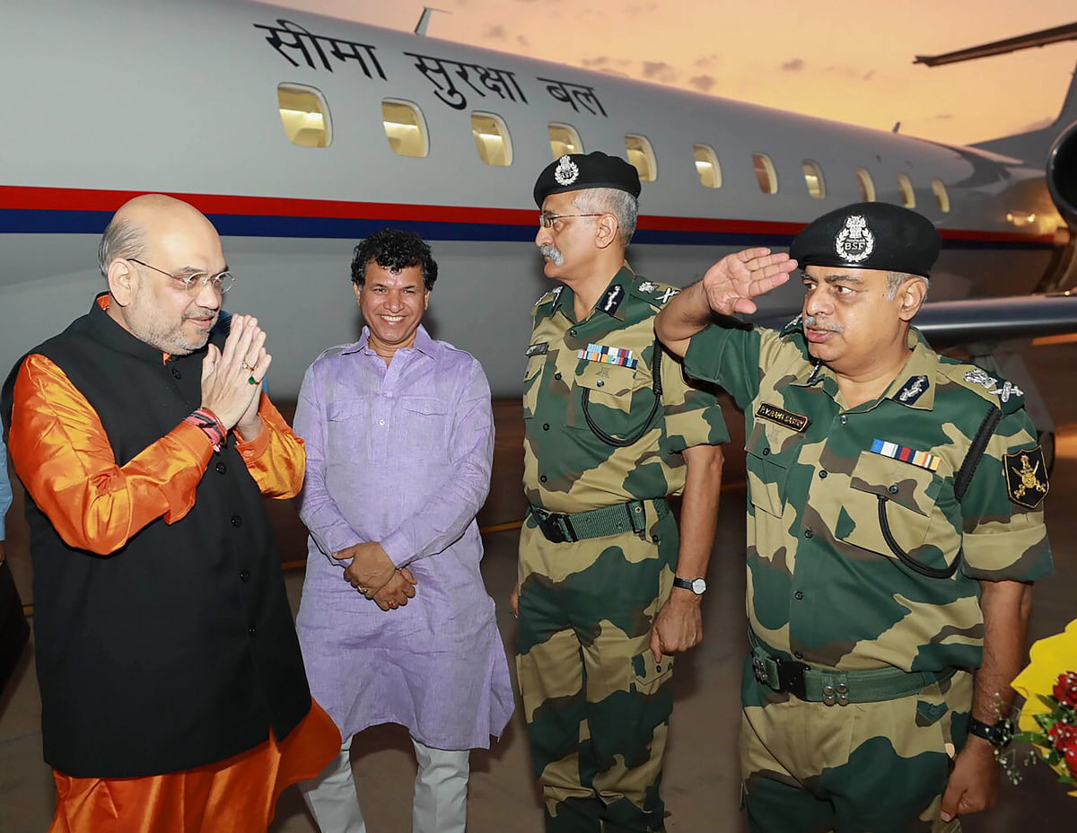 Over 1,500 party workers escorted Shah to the venue of the meeting from the Jodhpur airport.