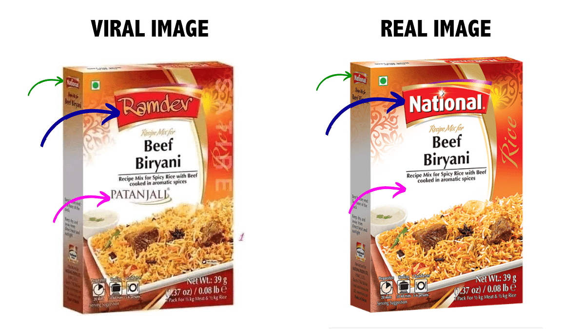 This image is morphed. The original image shows the name of a Pakistan brand called 'National Foods'. 