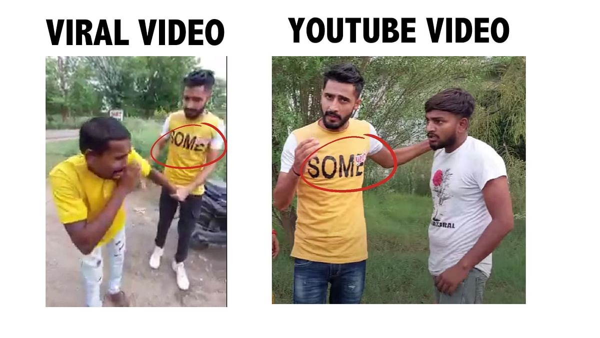 The video shows a YouTuber Naveen Jangra, who confirmed to us that the video was scripted. 