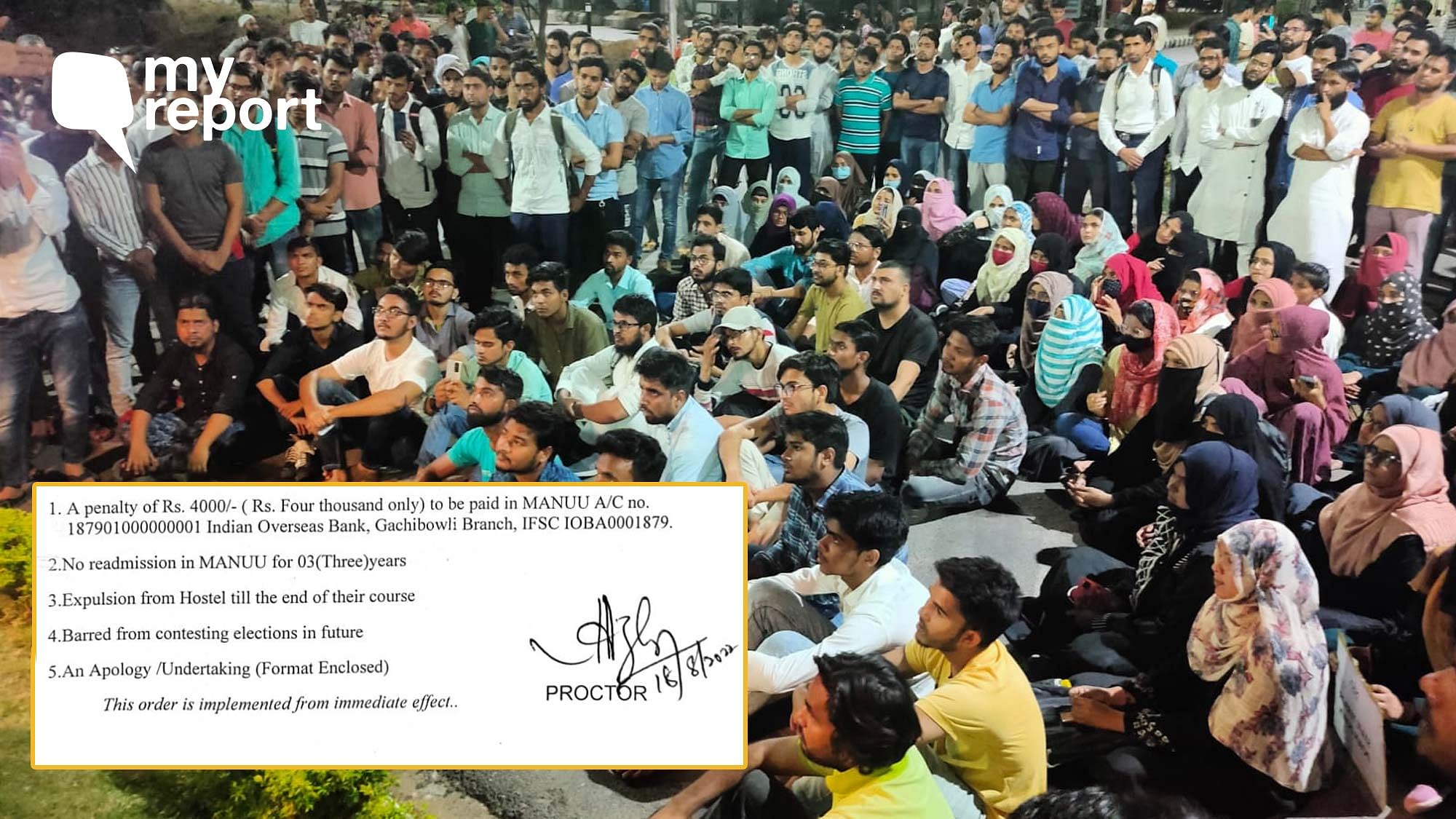 <div class="paragraphs"><p>Students of Maulana Azad National Urdu University (MANUU) in Hyderabad protesting.</p></div>