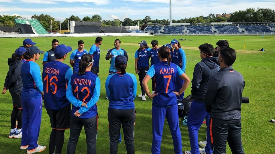 <div class="paragraphs"><p>The Indian women's team members during a practice session ahead of their three-match T20 series against England.&nbsp;</p></div>